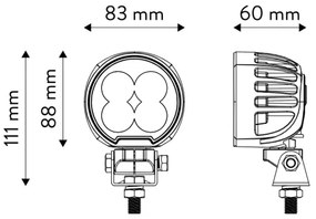 LED bodové svetlo do auta BLACK LED/40W/10-30V IP69 5700K guľaté