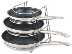 CONFORTIME Držiak, stojan na pokrievky, panvice, dosky, plechy - 4 pozície, nerezový