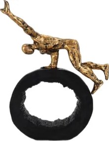 Dekoračná soška Postava cvičiaca na kruhu, zlatá%