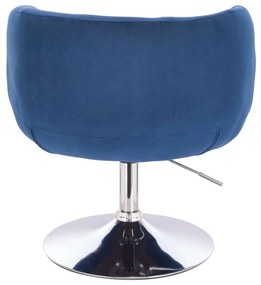 LuxuryForm DESIGN Kreslo MONTANA VELUR na striebornom tanieri - modré