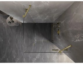 Mexen Lunar, výklopný sprchový kút pravý 70 x 70 cm, 8mm číre sklo, zlatý kartáčovaný - 834-070-070-55-00-P