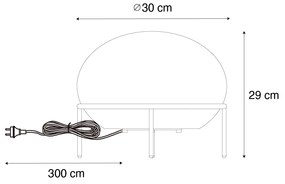 Dizajnová vonkajšia stolová lampa čierna - Jannie
