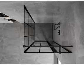 Mexen Mist T, sprchový kút s krídlovými dverami, pravý, 85 x 85 cm, 8mm číre sklo, čierny profil, 8A4T-085-085-70-77-P