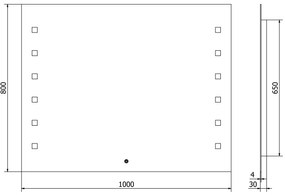 Mexen Ner, LED kúpeľňové zrkadlo s podsvietením 100x80 cm, 6000K, ochrana proti zahmlievaniu, 9809-100-080-611-00