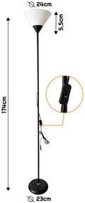 BERGE LED stojacia lampa Valletta 1xE27