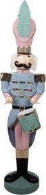 Kovová dekorácia Luskáčik Nutcracker s bubienkom - 37*40*129 cm