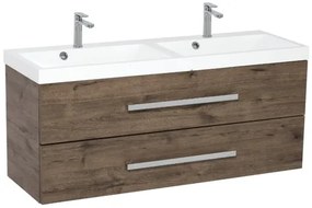 Kúpeľňová skrinka s dvojumývadlom SAT Cube Way 120x40 cm dub wellington CUBE2120ZDW, 1 ks