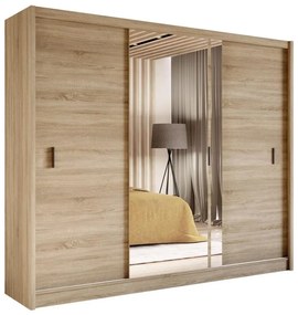 Šatní skriňa so zrkadlom SABRINA 250x215 cm dub sonoma
