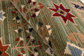 Koberec KESHAN, strapce 6902/53533 zelený / terakota