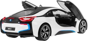 BMW i8 biely RASTAR 1:14 RC auto na diaľkové ovládanie + ovládač 2,4 GHz