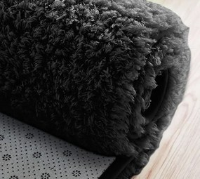 Okrúhly koberec Alpaka v čiernej farbe – mäkký a moderný Rozmer: 90 cm