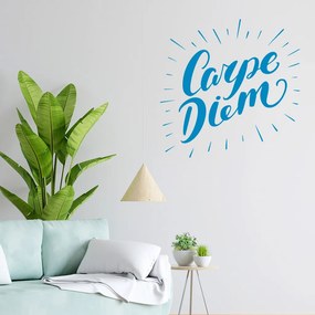 Veselá Stena Samolepka Carpe Diem (Užívaj dňa) Farba: modrá, Veľkosť: 60 x 60 cm