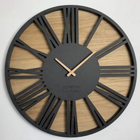 Luxusné drevené hodiny s priemerom 50cm ROMAN LOFT Priemer 50 cm