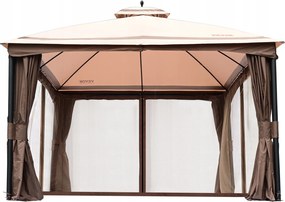 Vevor Záhradný pavilón Domáci pavilón so sieťkou 383x308x218CM Béžový