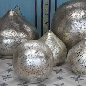 Stolová strieborná lampa Qahira D33
