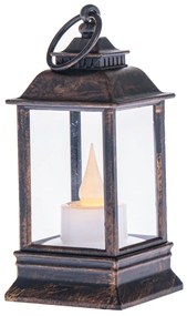 Lampáš s LED sviečkou Cremona bronzová, 6 x 13 cm