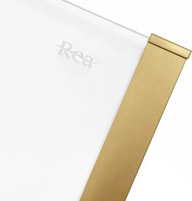 Rea Solar, sprchovací kút s posuvnými dverami 90(dvere) x 90(stena) x 195 cm, 6mm číre sklo, zlatý matný profil, REA-K9500