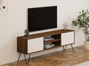 TV stolík/skrinka Donoko (orech + biela) . Akcia -16%. Vlastná spoľahlivá doprava až k Vám domov. 1095133