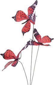 Dekoračná vetvička s červenými motýlikami Butterfly - 10*10*65 cm