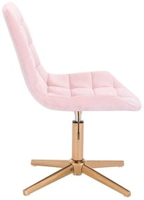 LuxuryForm DESIGN Stolička PARIS VELUR na zlatom kríži - svetlo ružová