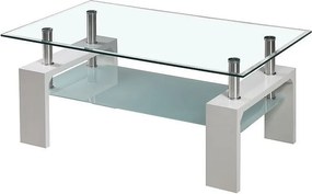 Konferenčný stolík Bolero, biely/sklo