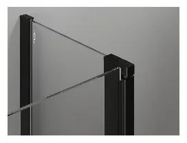 Mexen Otvor pre sprchové dvere MIST (1d+1s) 80x200 cm 6mm čierny, mriežka, pravý, 8A4-080-000-70-77-P