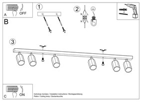 Sollux SL.1032 - Bodové svietidlo ZEKE 6xGU10/40W/230V dub