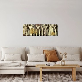 Obraz - Dekoratívne les (s hodinami) (90x30 cm)