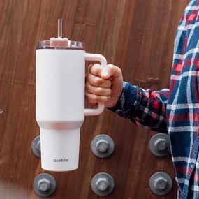 Nerezový termohrnček so slamkou Stream Light Pink 1200 ml