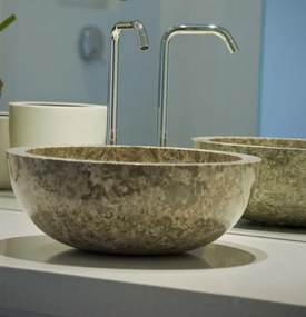 Indera Gemma 501 Ø45 cm Grey Kamenné umývadlo leštený mramor