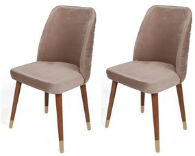 Súprava jedálenských stoličiek Hugo Beige and Walnut, 2 ks