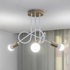 Prisadený luster OXFORD 3xE27/15W/230V zlatá/biela