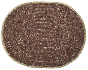 MADAM STOLTZ Prostírání Seagrass Natural Rim – set 2 ks Tmavě hnědé