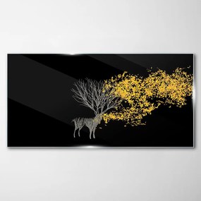 Obraz na skle Abstrakcie listy jeleňa