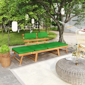 vidaXL Záhradná lavička s podložkami 2-v-1 190 cm, akáciový masív