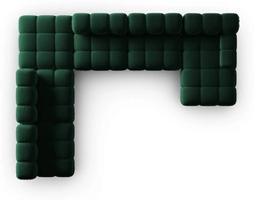 Modulárna sedemmiestna pohovka bella 379 cm zelená ľavá MUZZA