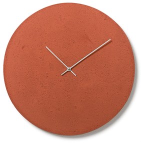 Nástenné betovoné hodiny CLOCKIES, 49cm, okrúhle, červené