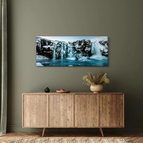 Obraz zamrznutých vodopádov (120x50 cm)