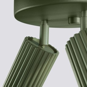 Stropné svietidlo Karbon, 3x olivovo zelené kovové tienidlo, (možnosť polohovania)