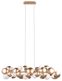 Závesné svietidlo so skleneným tienidlom v zlato-bielej farbe Bubble – Trio Select