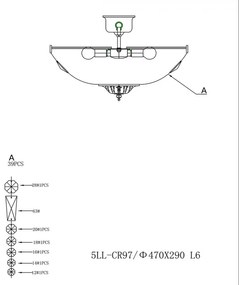 Krištáľové svietidlo stropné Ø47*38