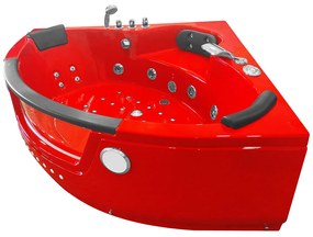 M-SPA - Červená kúpeľňová vaňa TURBO PLUS SPA s hydromasážou 152 x 152 x 56 cm