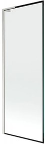 Mexen Next L, 1-krídlová vaňová zástena 70 x 150 cm, 6mm číre sklo-čierny vzor, 6mm číre sklo, profil brúsená oceľ, 895-070-000-03-70-97