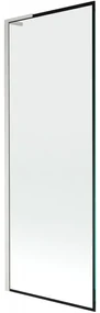 Mexen Next L, 1-krídlová vaňová zástena 70 x 150 cm, 6mm číre sklo-čierny vzor, 6mm číre sklo, profil brúsená oceľ, 895-070-000-03-70-97