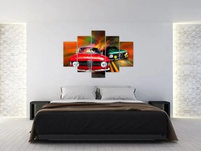 Obraz - Retro závodné autá (150x105 cm)