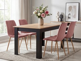 Ružová zamatová stolička LAVA