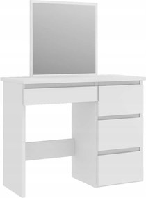 Biely toaletný stolík s priestrannými zásuvkami