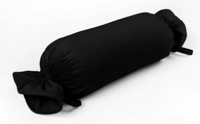 Biante Zamatový vankúš valec bonbon Velvet Prémium SVP-041 Čierny 15x40 cm