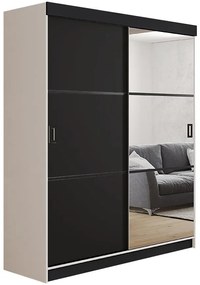 Skriňa Retro 138 3L Biely / Dvierka čierna