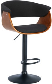 Barová stolička Vestal ~ látka, drevo orech - Čierna